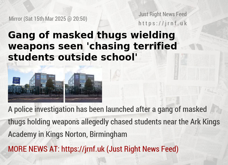 Gang of masked thugs wielding weapons seen ’chasing terrified students outside school’