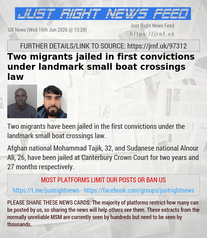 Two migrants jailed in first convictions under landmark small boat crossings law