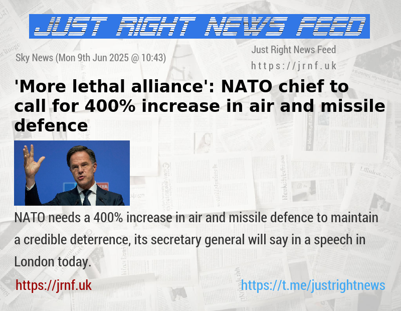’More lethal alliance’: NATO chief to call for 400% increase in air and missile defence