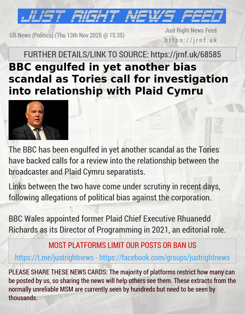 BBC engulfed in yet another bias scandal as Tories call for investigation into relationship with Plaid Cymru