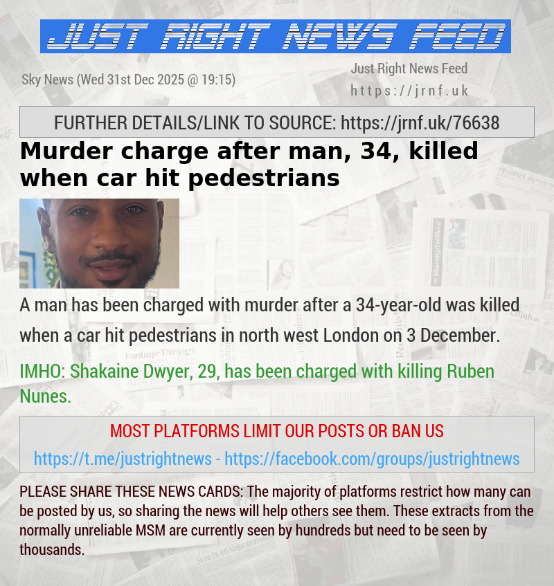 Murder charge after man, 34, killed when car hit group of pedestrians