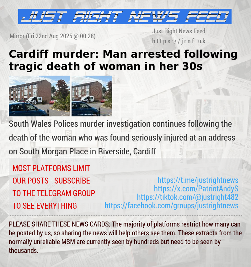 Cardiff murder: Man arrested following tragic death of woman in her 30s