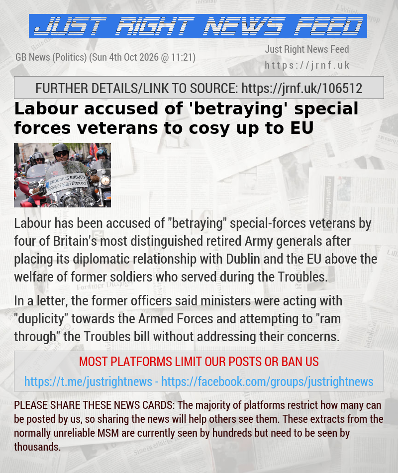 Labour accused of ’betraying’ special forces veterans to cosy up to EU