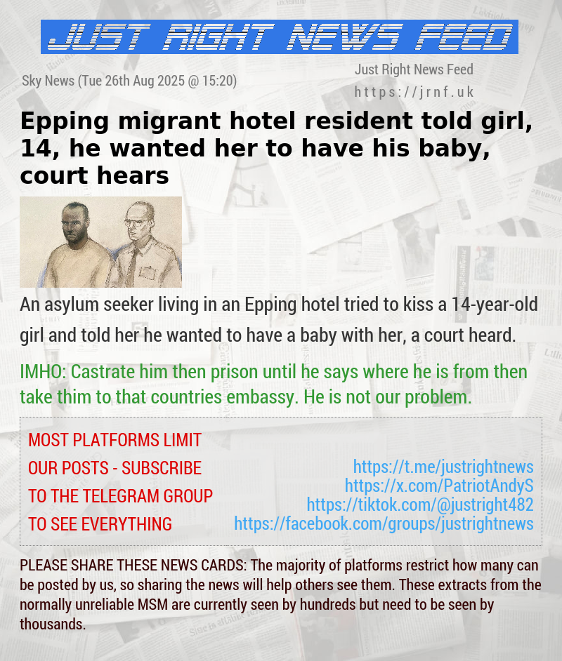 Epping migrant hotel resident told girl, 14, he wanted her to have his baby, court hears