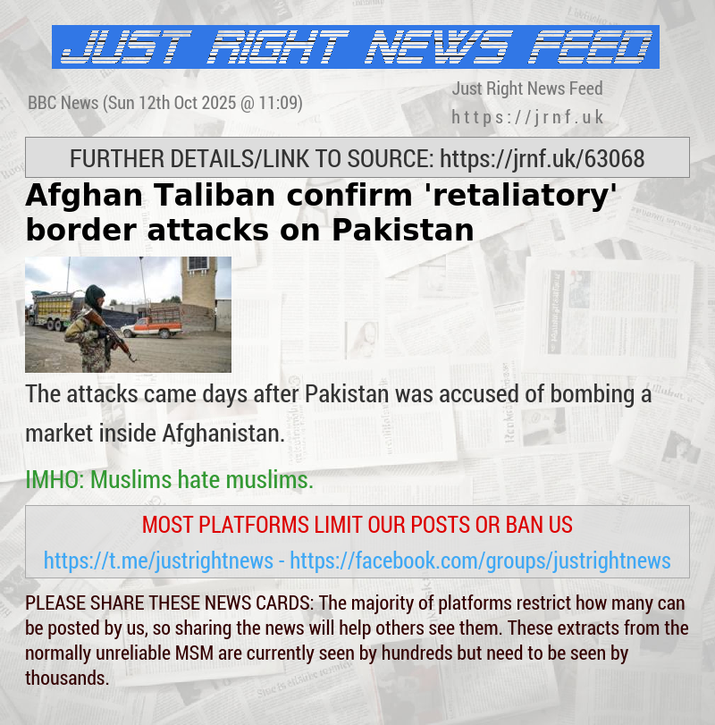 Afghan Taliban confirm ’retaliatory’ border attacks on Pakistan