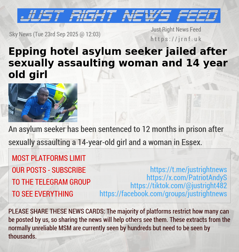 Epping hotel asylum seeker jailed after sexually assaulting woman and 14—year—old girl