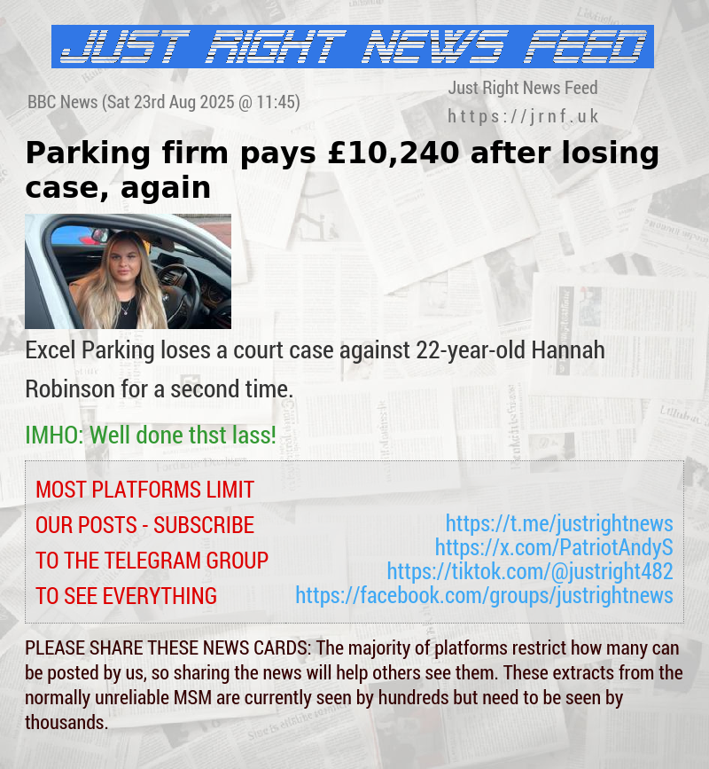 Parking firm pays £10,240 after losing case, again