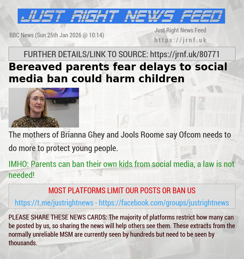 Bereaved parents fear delays to social media ban could harm children