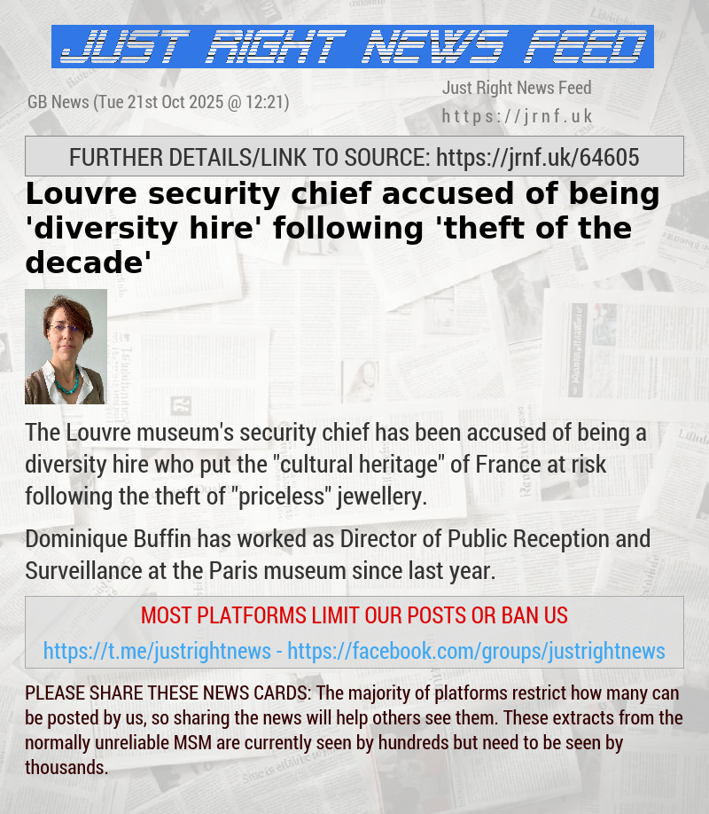 Louvre security chief accused of being ’diversity hire’ following ’theft of the decade’