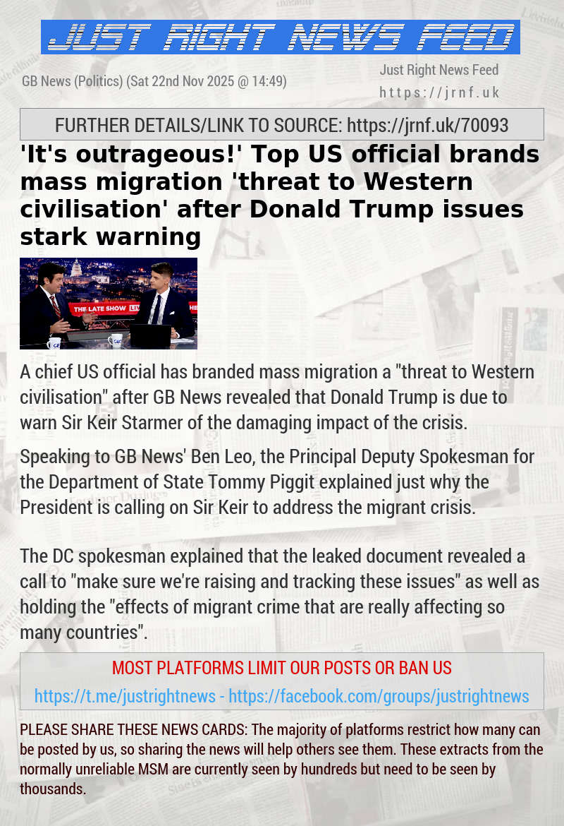 ’It’s outrageous!’ Top US official brands mass migration ’threat to Western civilisation’ after Donald Trump issues stark warning