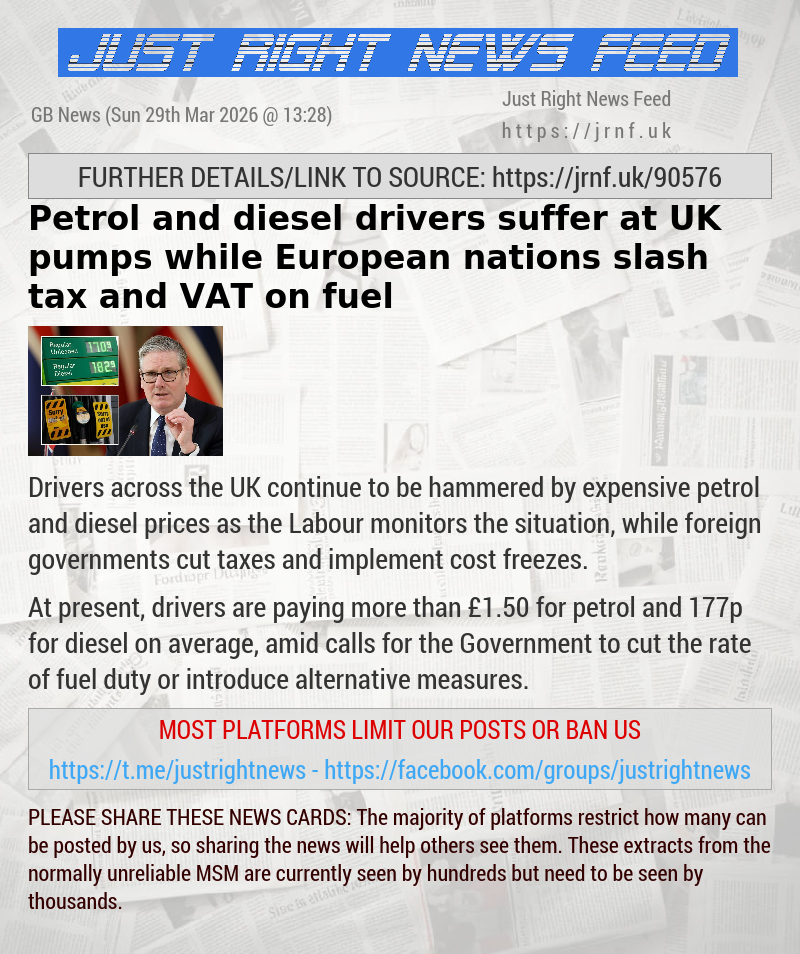 Petrol and diesel drivers suffer at UK pumps while European nations slash tax and VAT on fuel