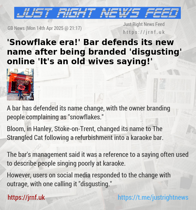’Snowflake era!’ Bar defends its new name after being branded ’disgusting’ online — ’It’s an old wives saying!’