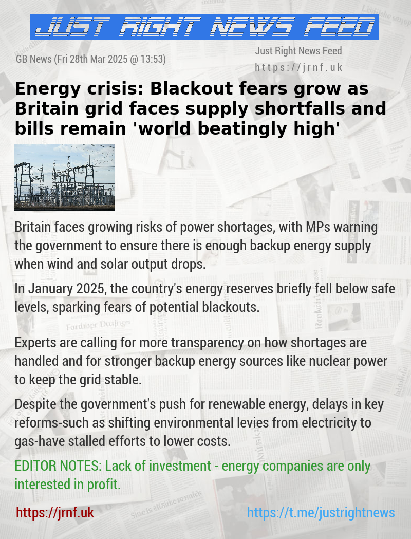Energy crisis: Blackout fears grow as Britain grid faces supply shortfalls and bills remain ’world—beatingly high’