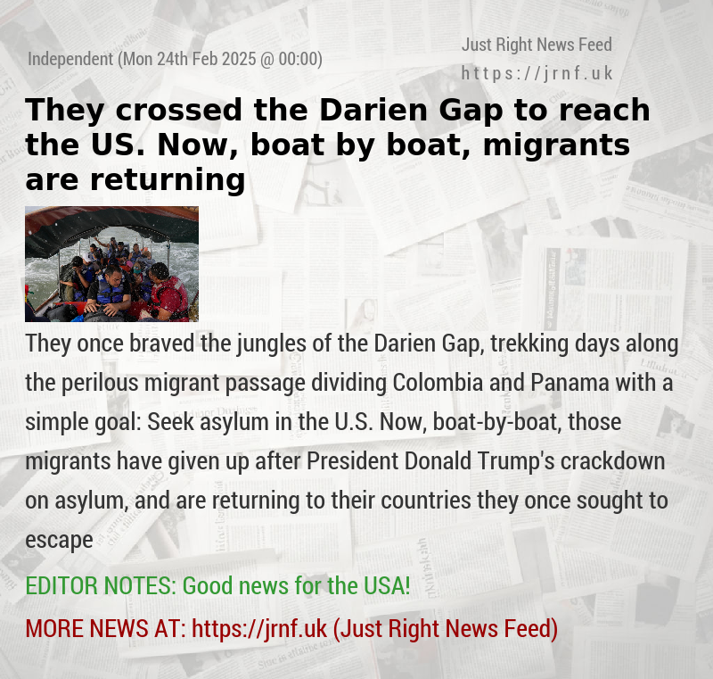 They crossed the Darien Gap to reach the US. Now, boat—by—boat, migrants are returning