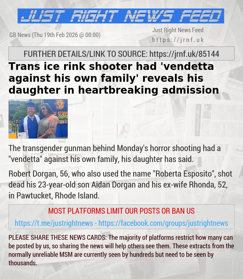 Trans ice rink shooter had ’vendetta against his own family’ reveals his daughter in heartbreaking admission