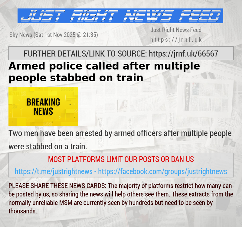 Armed police called after multiple people stabbed on train