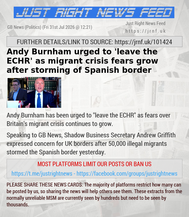 Andy Burnham urged to ’leave the ECHR’ as migrant crisis fears grow after storming of Spanish border