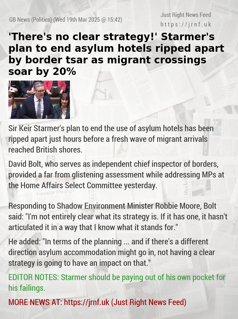 ’There’s no clear strategy!’ Starmer’s plan to end asylum hotels ripped apart by border tsar as migrant crossings soar by 20%