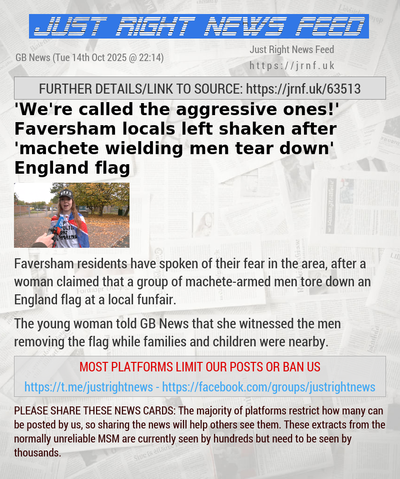 ’We’re called the aggressive ones!’ Faversham locals left shaken after ’machete—wielding men tear down’ England flag