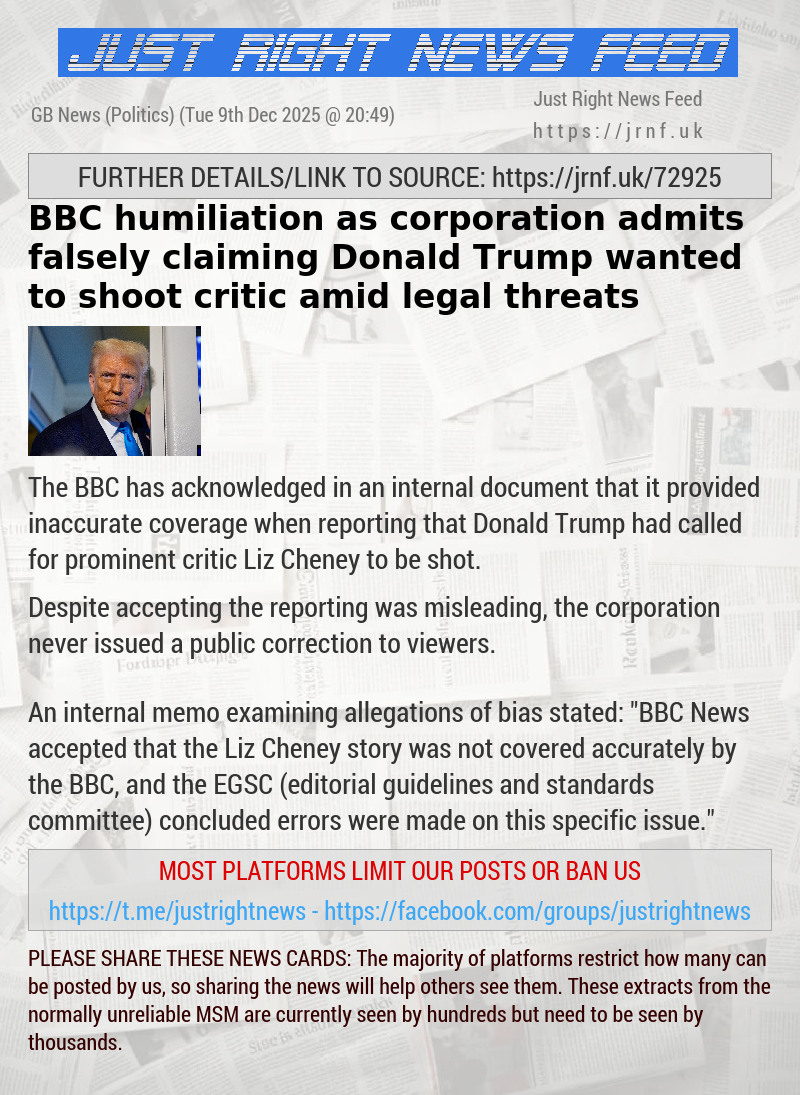 BBC humiliation as corporation admits falsely claiming Donald Trump wanted to shoot critic amid legal threats