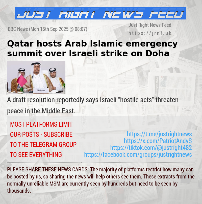 Qatar hosts Arab—Islamic emergency summit over Israeli strike on Doha