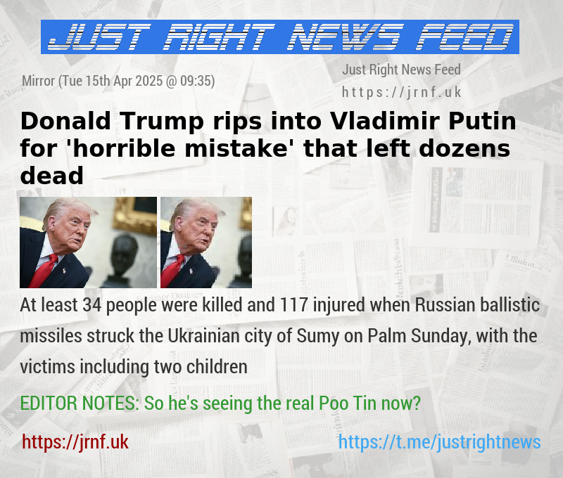 Donald Trump rips into Vladimir Putin for ’horrible mistake’ that left dozens dead