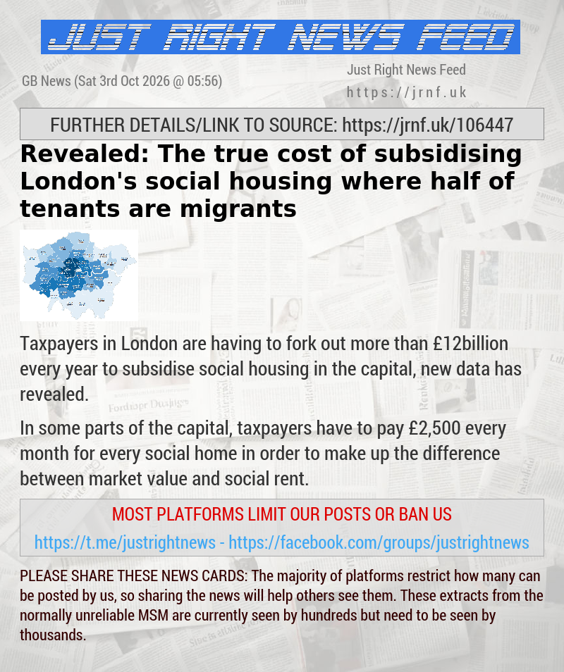 Revealed: The true cost of subsidising London’s social housing — where half of tenants are migrants
