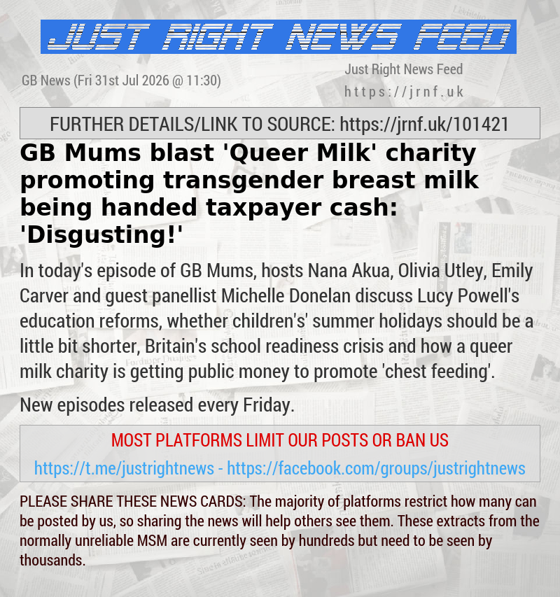 GB Mums blast ’Queer Milk’ charity promoting transgender breast milk being handed taxpayer cash: ’Disgusting!’