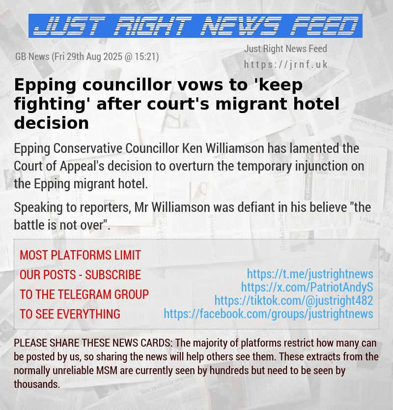 Epping councillor vows to ’keep fighting’ after court’s migrant hotel decision