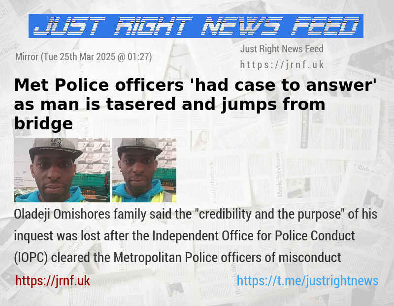 Met Police officers ’had case to answer’ as man is tasered and jumps from bridge