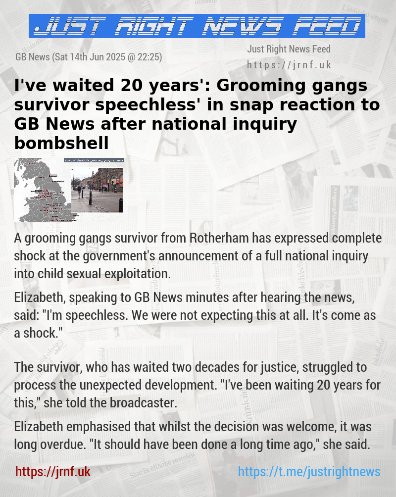 ‘I’ve waited 20 years’: Grooming gangs survivor ‘speechless’ in snap reaction to GB News after national inquiry bombshell