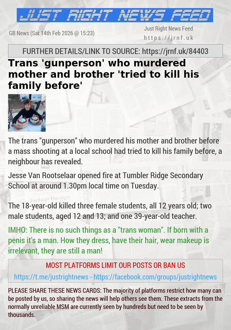 Trans ’gunperson’ who murdered mother and brother ’tried to kill his family before’