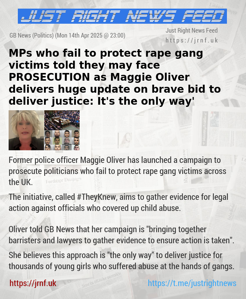 MPs who fail to protect rape gang victims told they may face PROSECUTION as Maggie Oliver delivers huge update on brave bid to deliver justice: ‘It’s the only way’