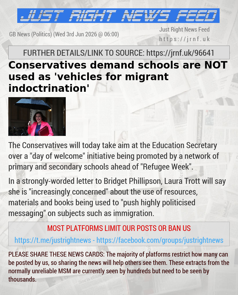 Conservatives demand schools are NOT used as ’vehicles for migrant indoctrination’
