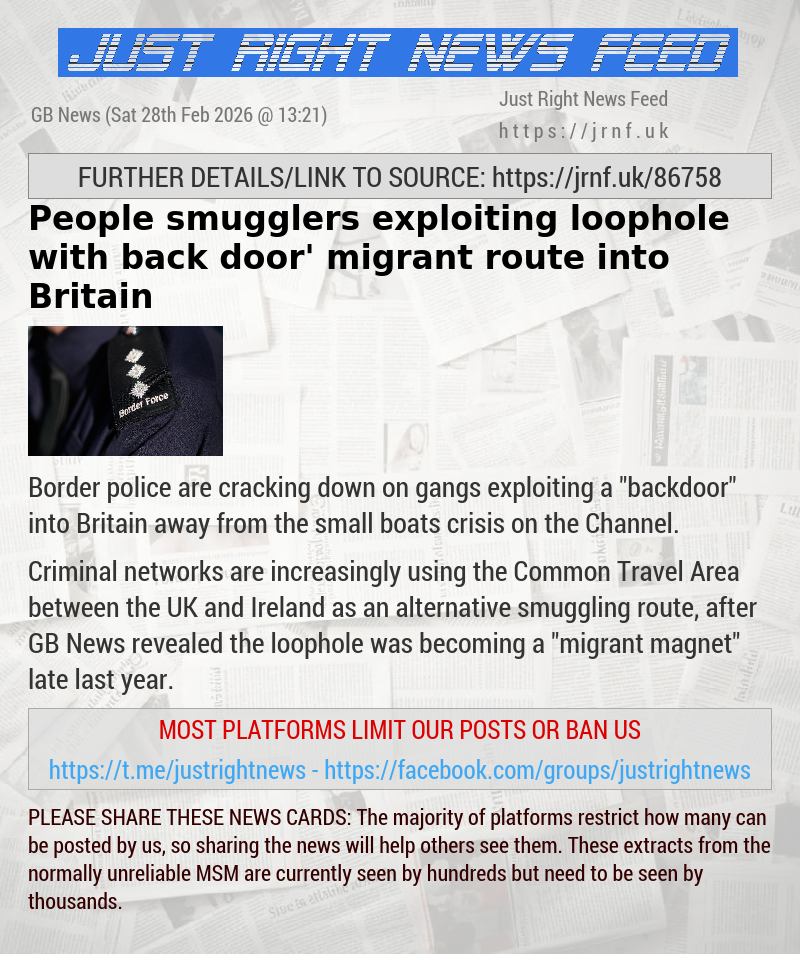 People smugglers exploiting loophole with ‘back door’ migrant route into Britain