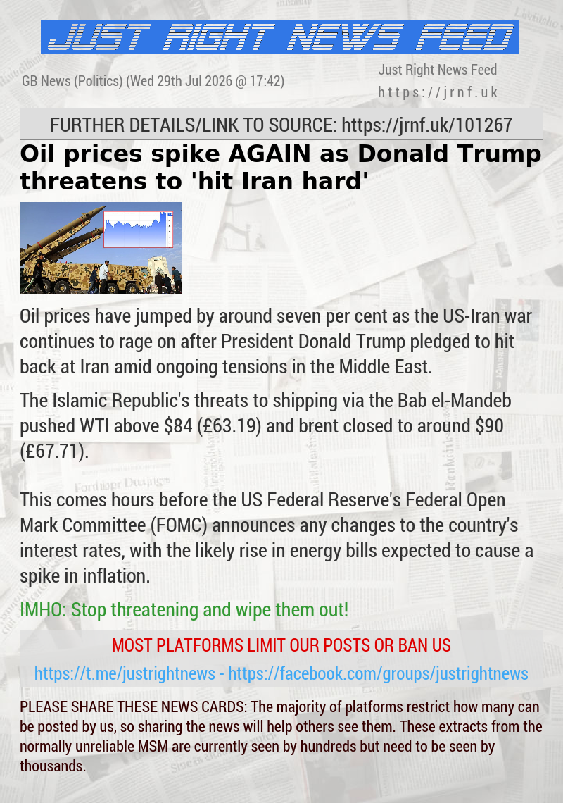 Oil prices spike AGAIN as Donald Trump threatens to ’hit Iran hard’