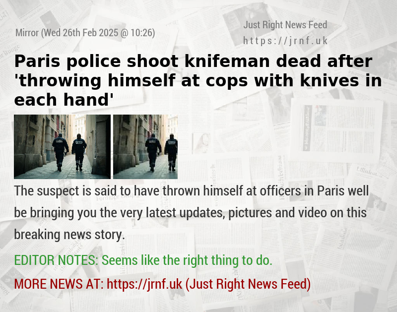 Paris police shoot knifeman dead after ’throwing himself at cops with knives in each hand’