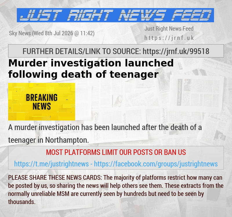 Murder investigation launched following death of teenager