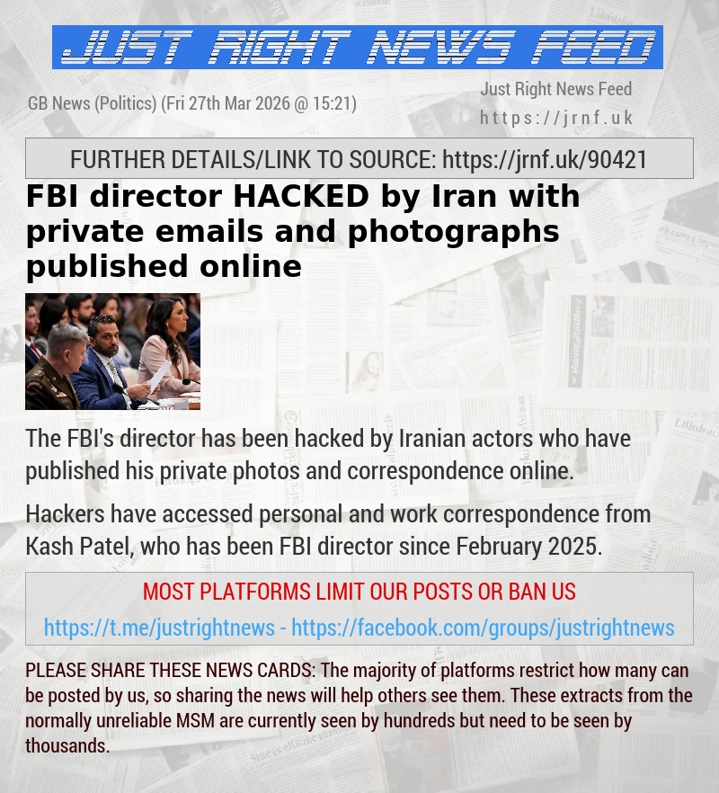 FBI director HACKED by Iran with private emails and photographs published online