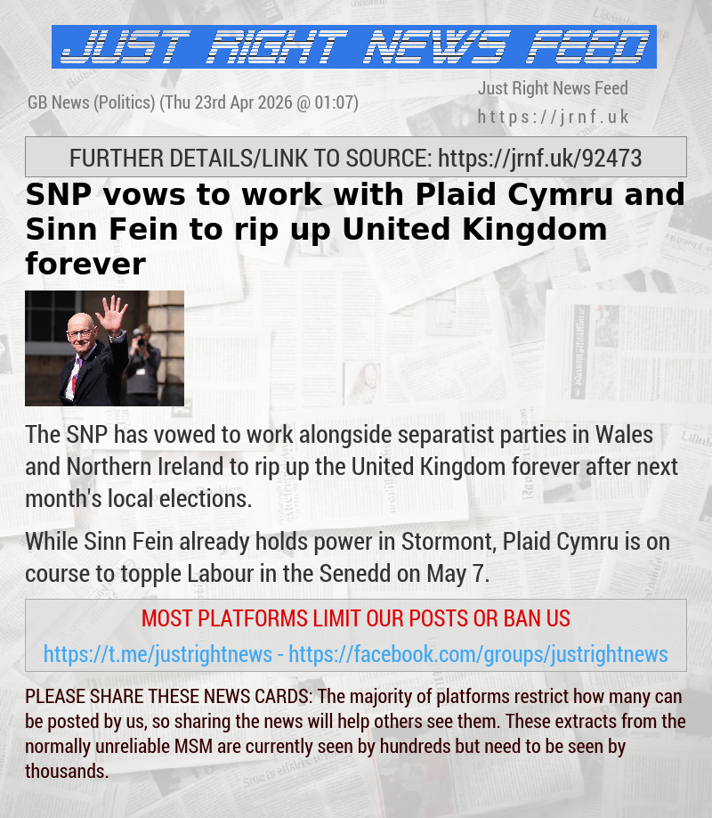 SNP vows to work with Plaid Cymru and Sinn Fein to rip up United Kingdom forever