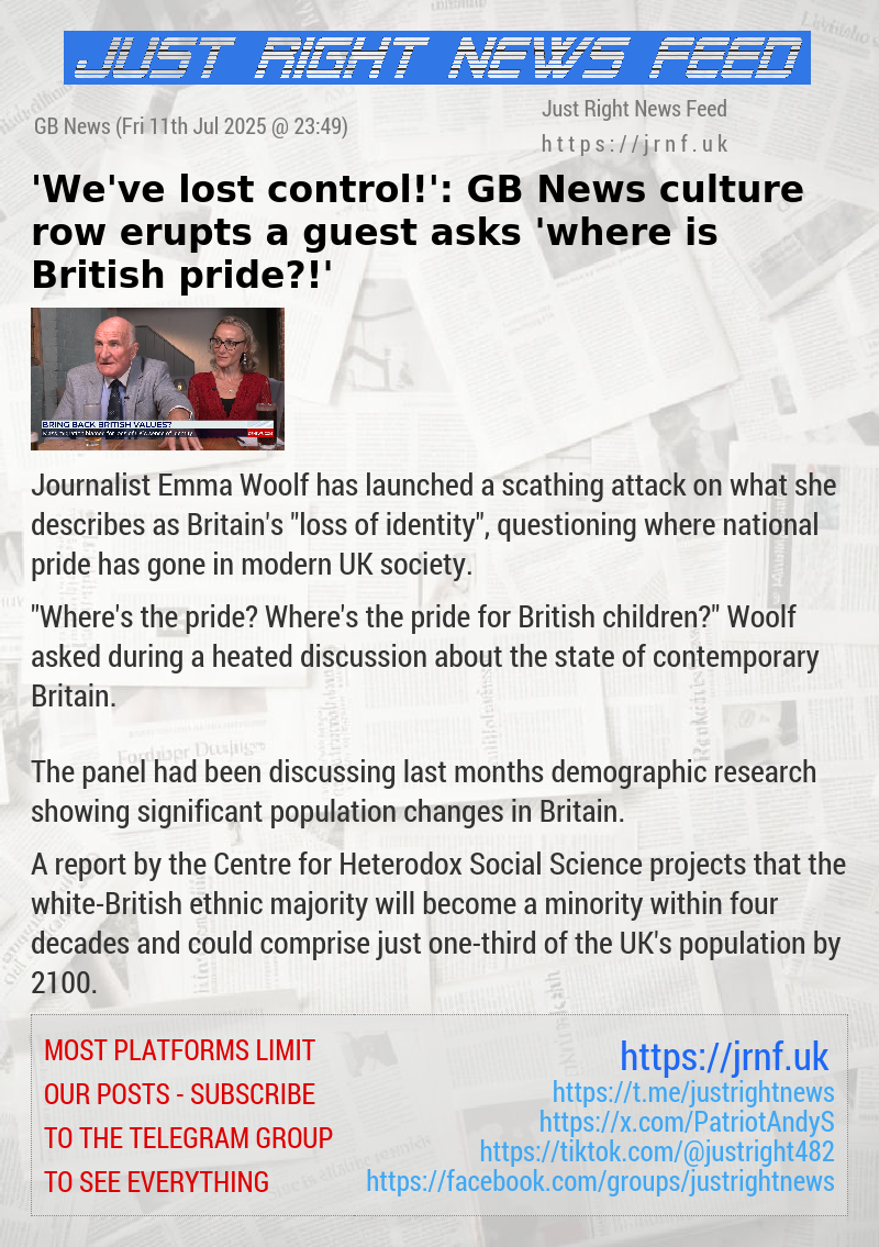 ’We’ve lost control!’: GB News culture row erupts a guest asks ’where is British pride?!’