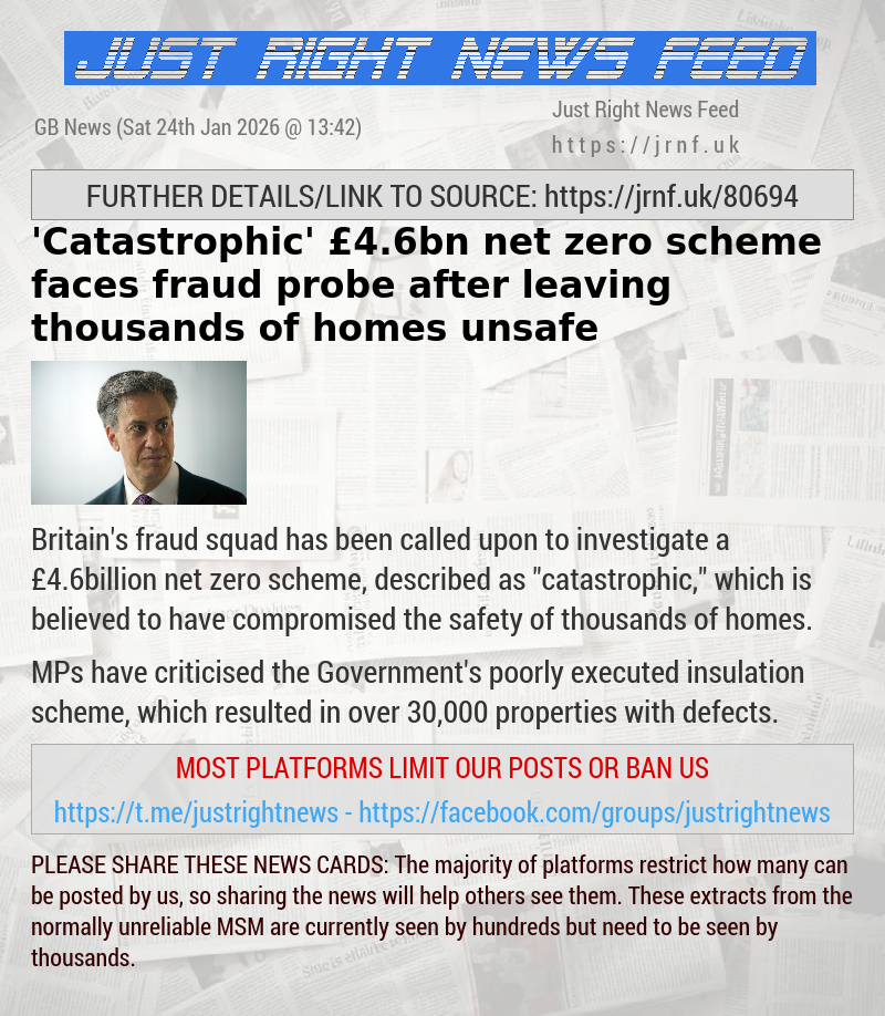 ’Catastrophic’ &pound;4.6bn net zero scheme faces fraud probe after leaving thousands of homes unsafe
