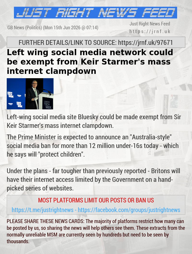 Left—wing social media network could be exempt from Keir Starmer’s mass internet clampdown