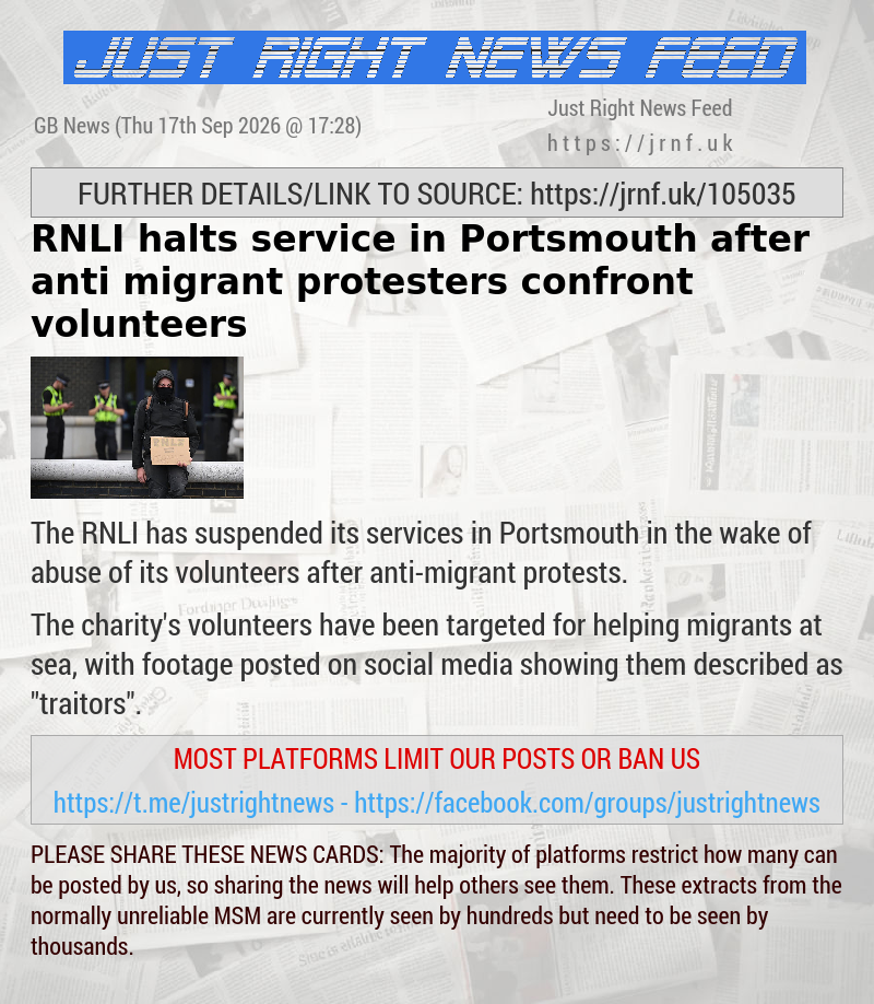 RNLI halts service in Portsmouth after anti—migrant protesters confront volunteers