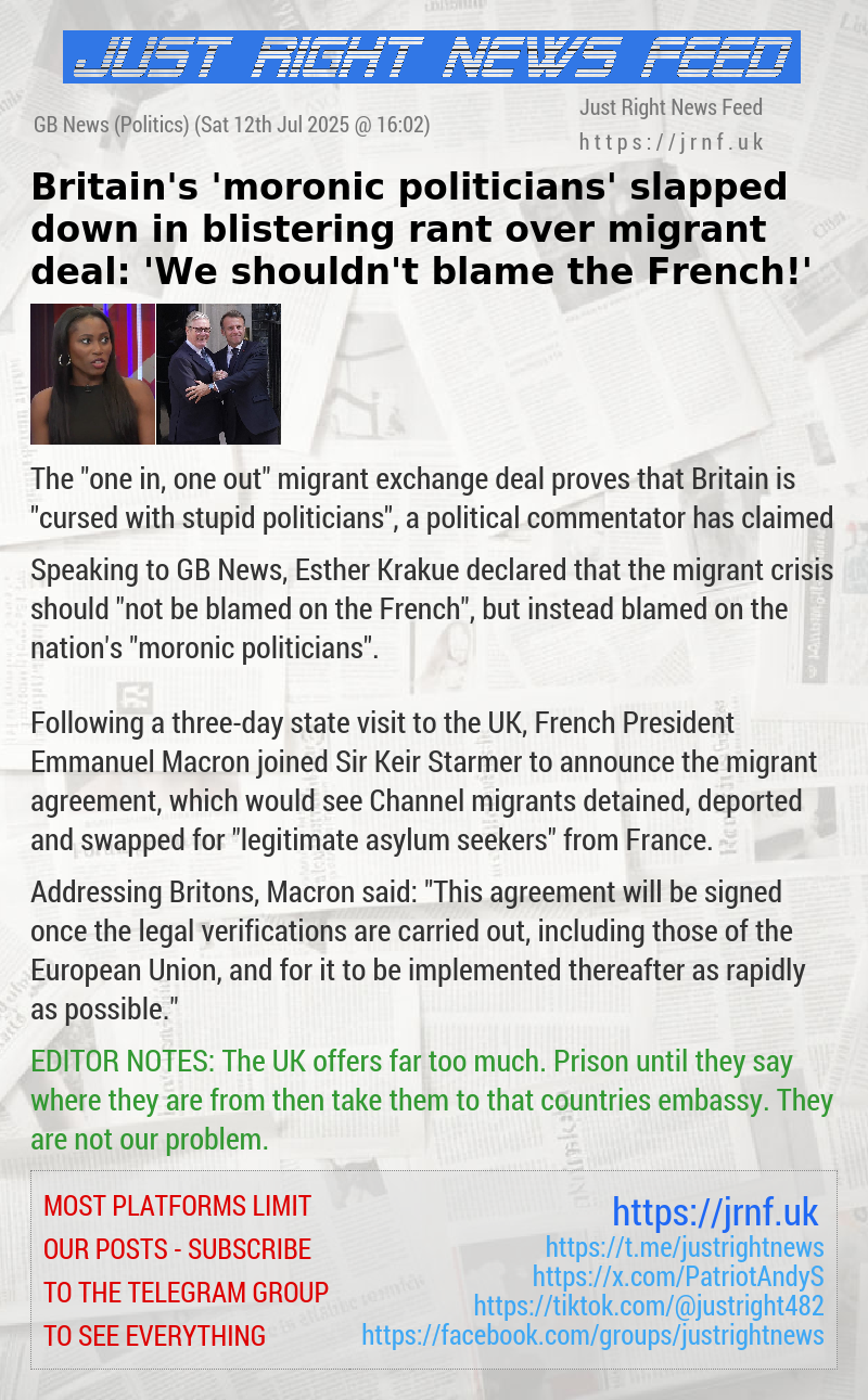 Britain’s ’moronic politicians’ slapped down in blistering rant over migrant deal: ’We shouldn’t blame the French!’