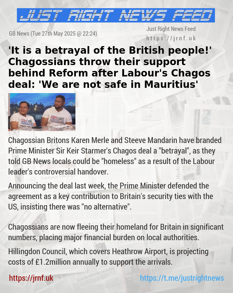 ’It is a betrayal of the British people!’ Chagossians throw their support behind Reform after Labour’s Chagos deal: ’We are not safe in Mauritius’