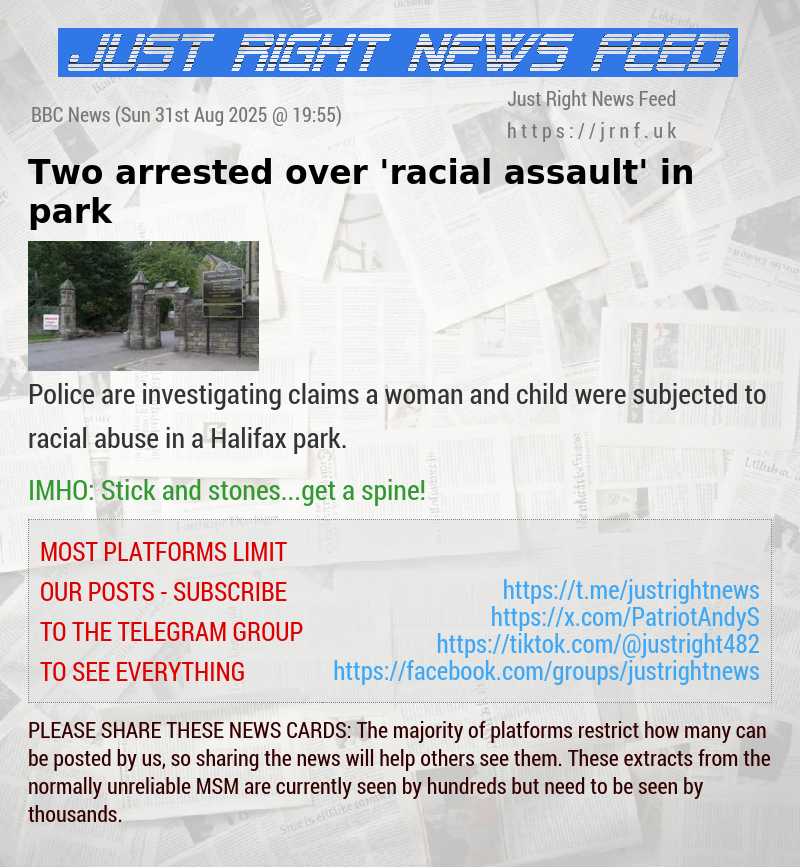 Two arrested over ’racial assault’ in park