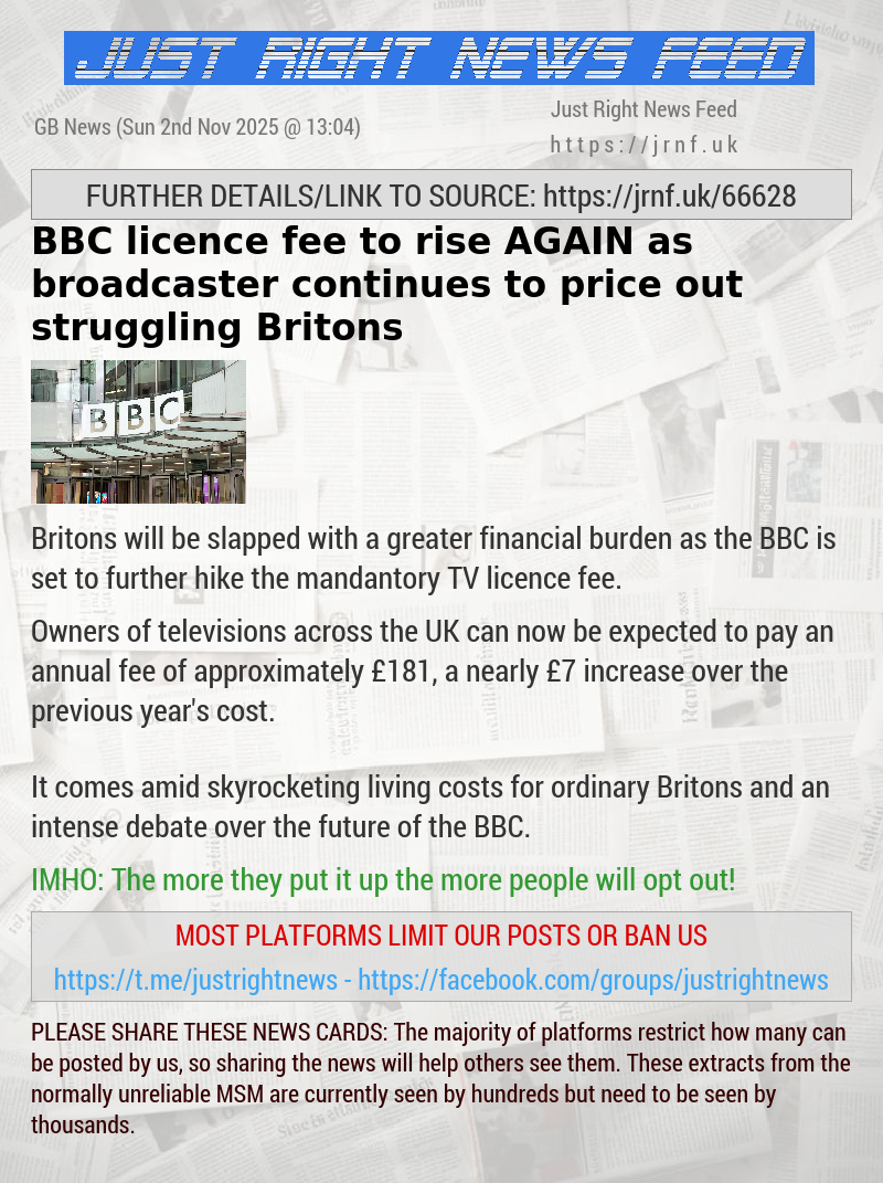 BBC licence fee to rise AGAIN as broadcaster continues to price out struggling Britons