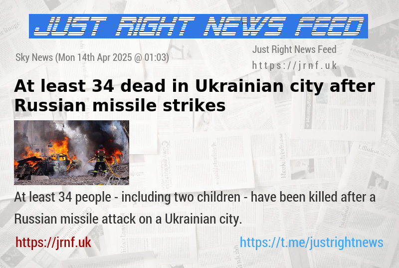 At least 34 dead in Ukrainian city after Russian missile strikes