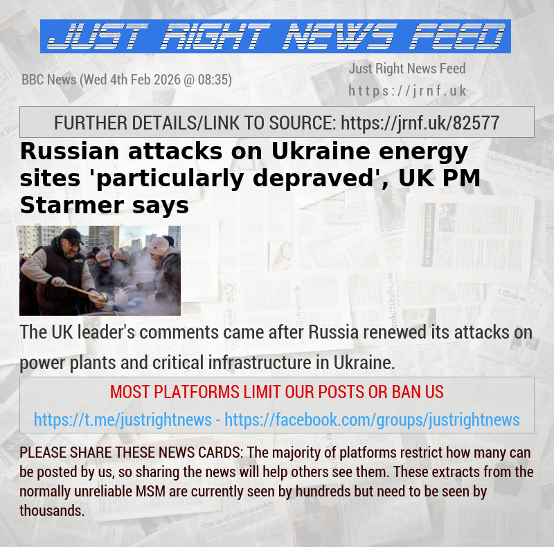 Russian attacks on Ukraine energy sites ’particularly depraved’, UK PM Starmer says